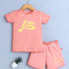 BUMZEE Peach Girls Half Sleeves T-Shirt & Short Set