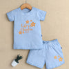 BUMZEE Sky Blue Girls Half Sleeves T-Shirt & Short Set