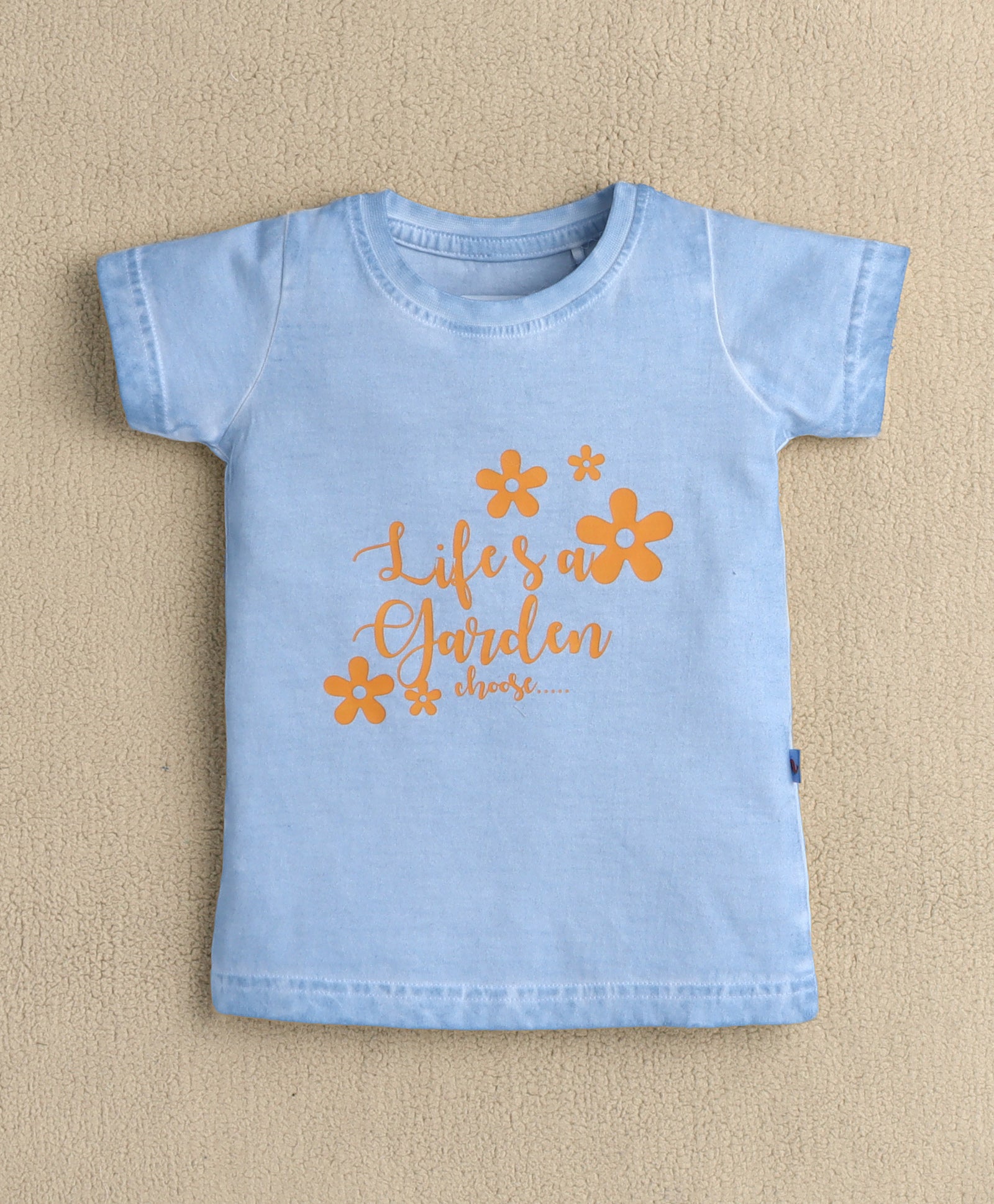 BUMZEE Sky Blue Girls Half Sleeves T-Shirt & Short Set