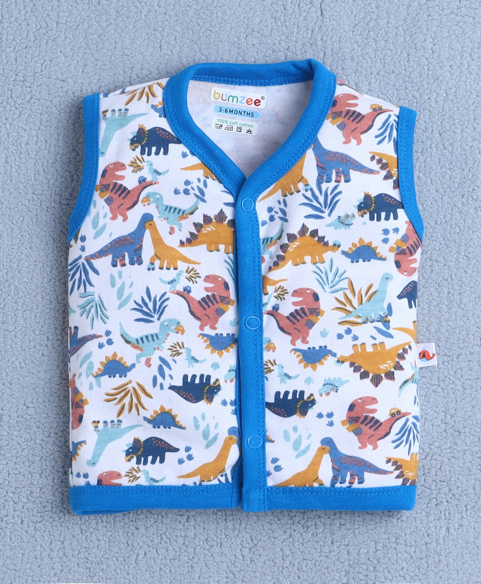 Boys 100% Cotton Animal Jabla - Blue & White