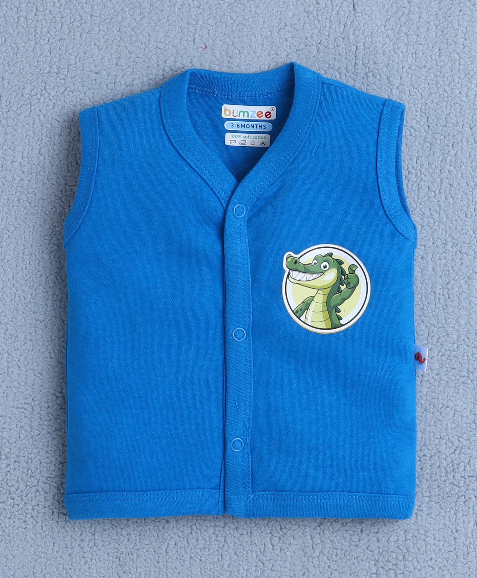 Boys 100% Cotton Animal Jabla - Blue & White