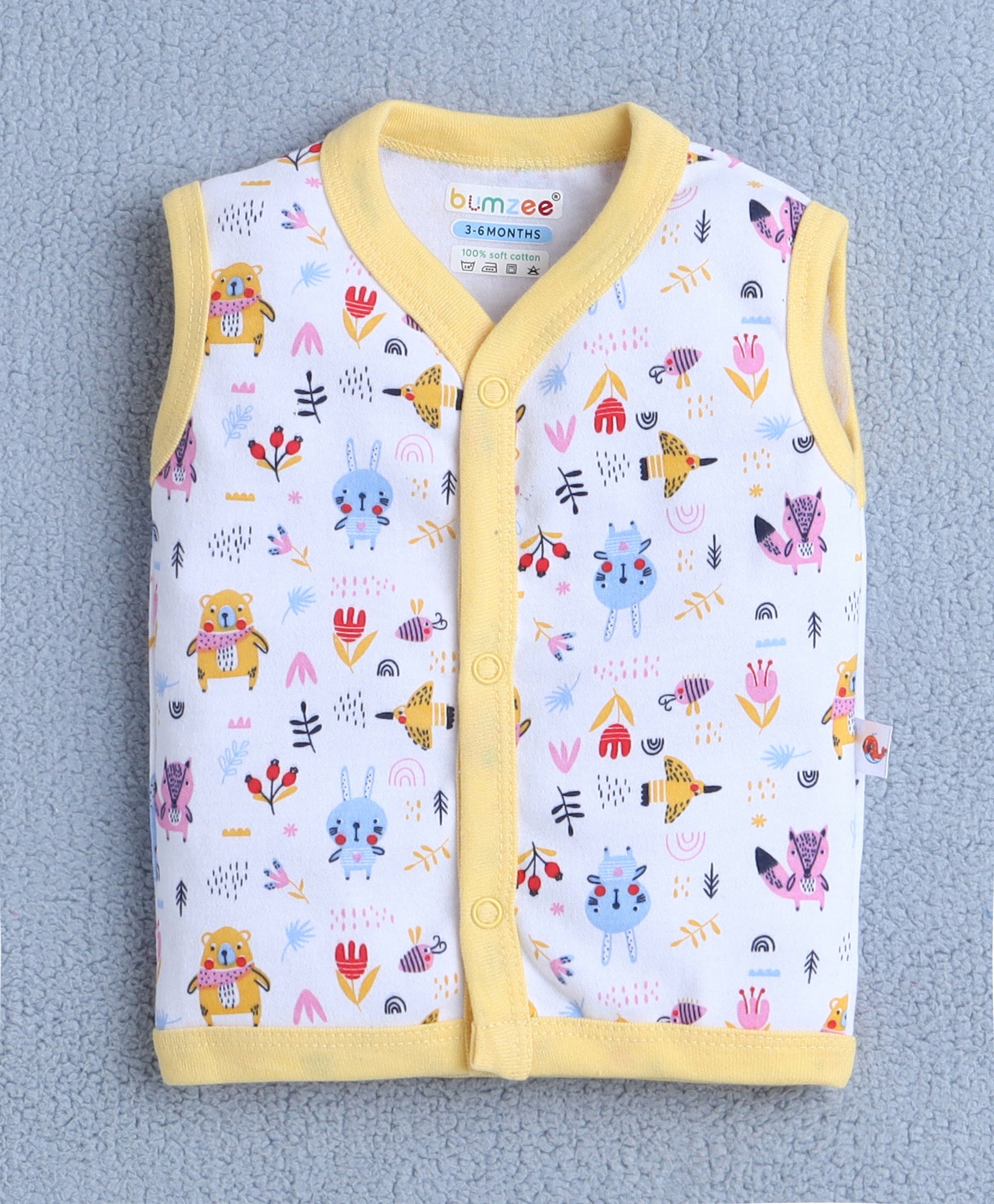 Girls Sleeveless Jabla White & Yellow Pack of 3