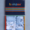 Boys 100% Cotton Animal Gift Set - Sky Blue & White