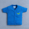 BUMZEE White & Blue Baby Boys Half Sleeves Jabla & Short Set