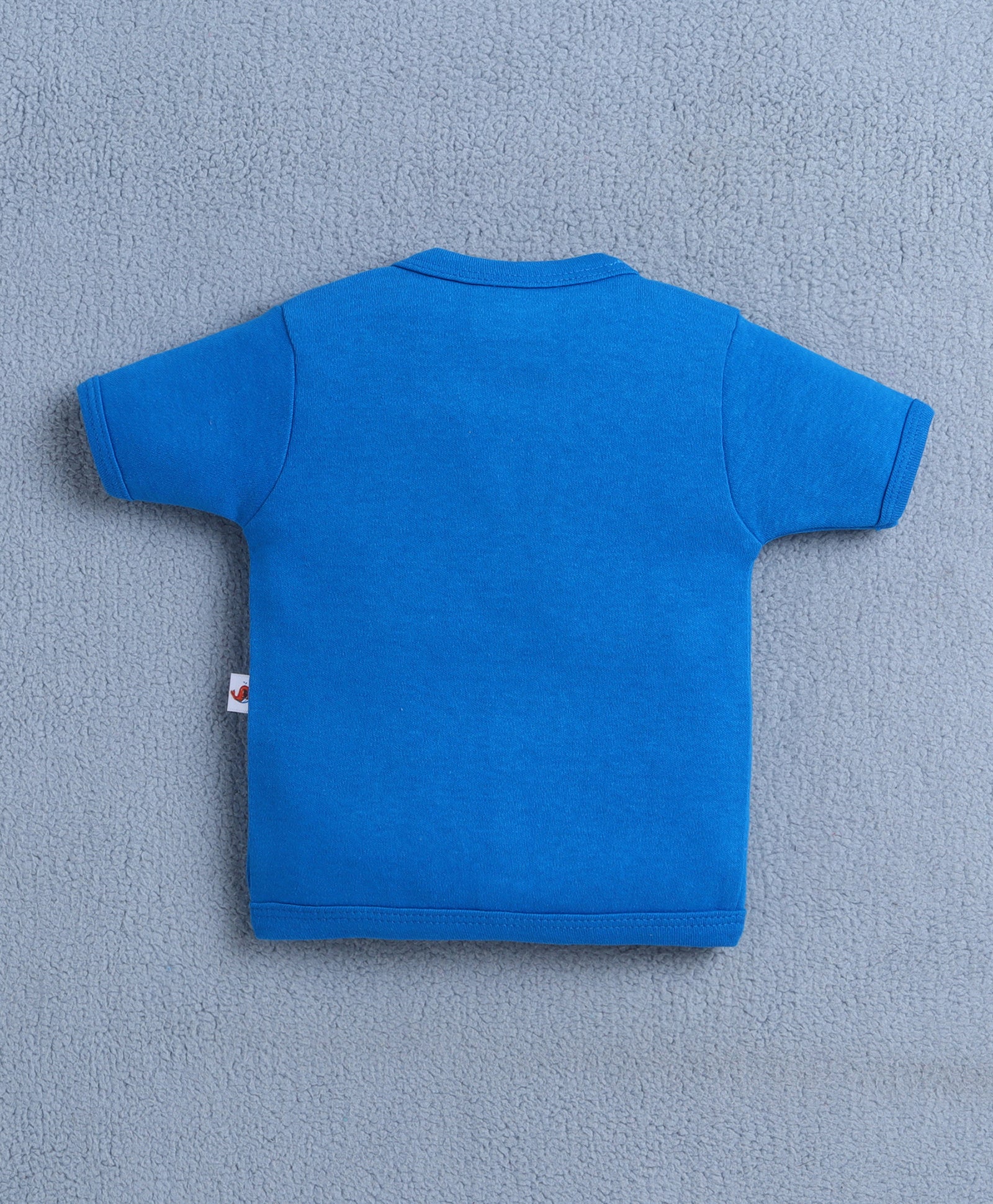 BUMZEE White & Blue Baby Boys Half Sleeves Jabla & Short Set