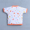 BUMZEE Orange & White Baby Girls Half Sleeves Jabla & Short Set