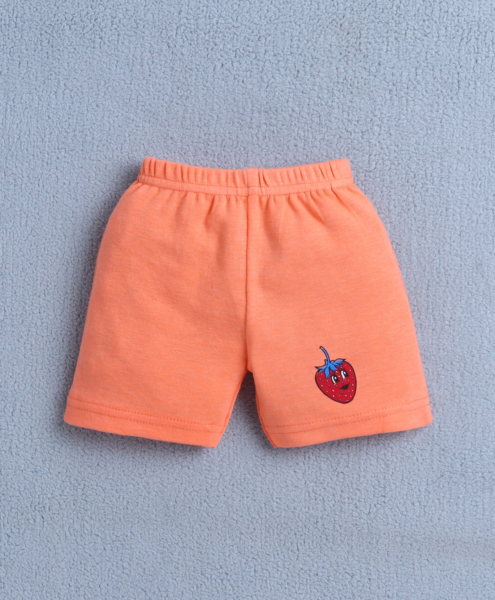 BUMZEE Orange & White Baby Girls Half Sleeves Jabla & Short Set