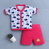 BUMZEE Pink & White Baby Girls Half Sleeves Jabla & Short Set