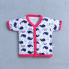 BUMZEE Pink & White Baby Girls Half Sleeves Jabla & Short Set