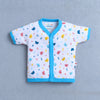 BUMZEE Blue & White Baby Girls Half Sleeves Jabla & Short Set