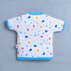 BUMZEE Blue & White Baby Girls Half Sleeves Jabla & Short Set