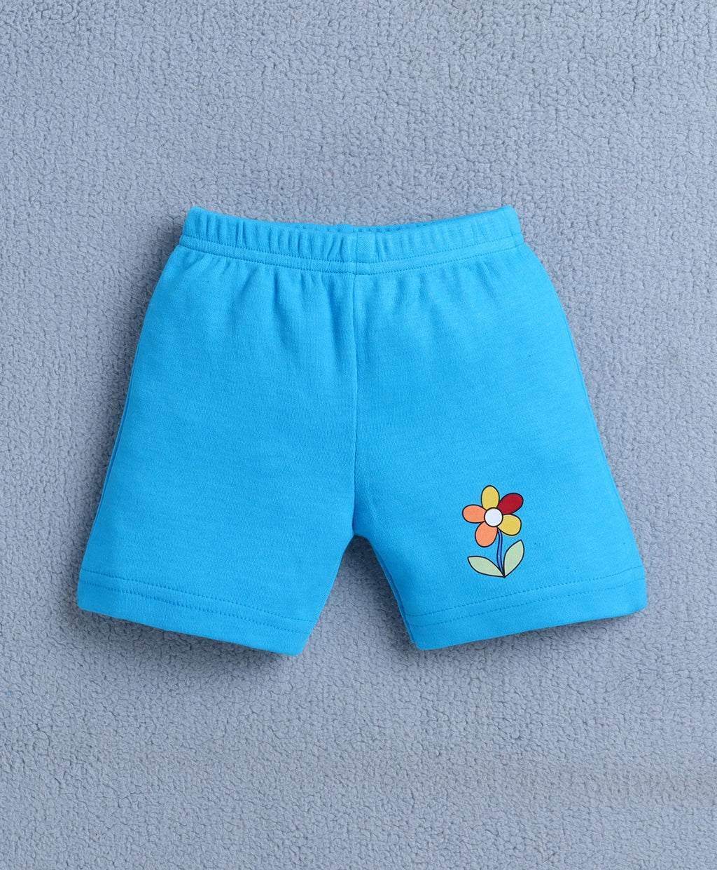 Bumzee Blue & White Animal Print Jabla & Short Set, Half Sleeves, 100% Cotton (Style Peb10595)