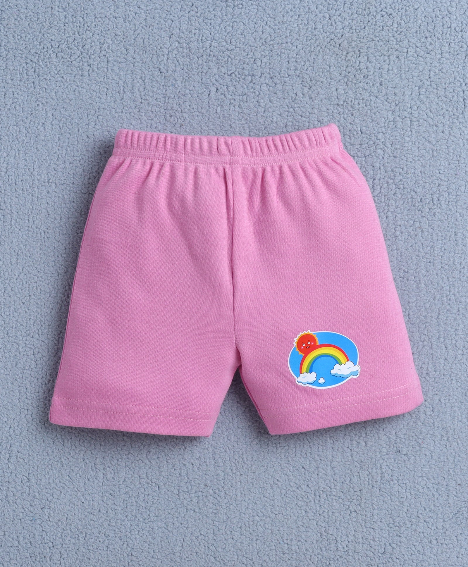 BUMZEE White & Pink Baby Girls Half Sleeves Jabla & Short Set