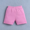 BUMZEE White & Pink Baby Girls Half Sleeves Jabla & Short Set