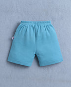 Bumzee Yellow & Teal Blue Graphic Print Shorts, Pack of 4, 100% Cotton