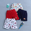 BUMZEE Red & Navy Boys Shorts Pack Of 4