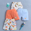 BUMZEE Orange & Sky Blue Boys Shorts Pack Of 4