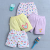 BUMZEE Yellow & Lavender Girls Shorts Pack Of 4