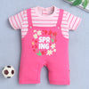 Girls 100% Cotton Floral Romper - Pink