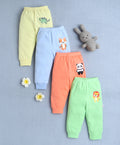 Bumzee Orange & Green Animal Print Pyjamas, Pack of 4, 100% Cotton