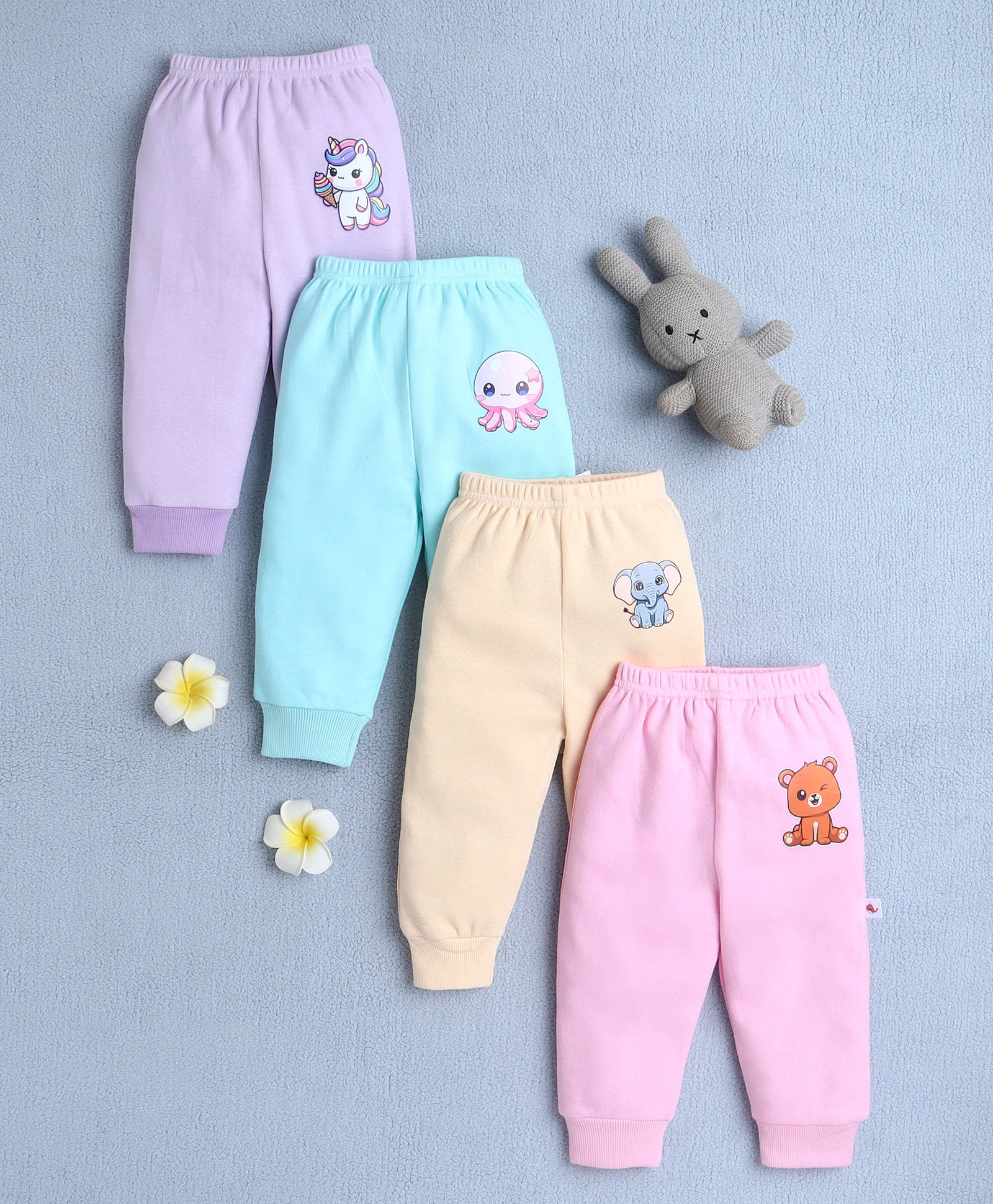 Girls 100% Cotton Animal Pyjamas - Pink & Lavender