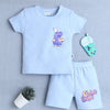 BUMZEE Sky Blue Baby Boys Half Sleeves T-Shirt & Short Set