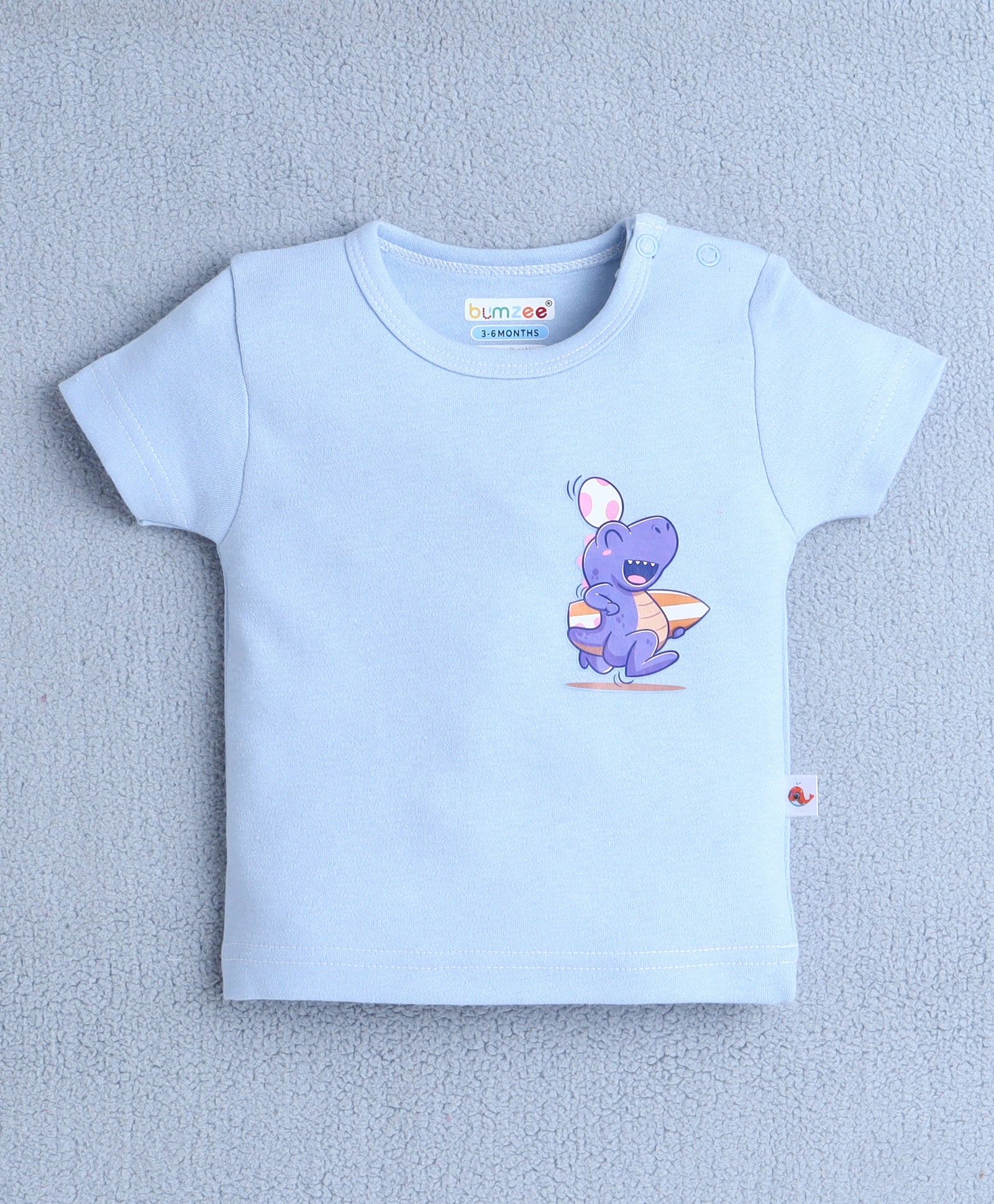 BUMZEE Sky Blue Baby Boys Half Sleeves T-Shirt & Short Set