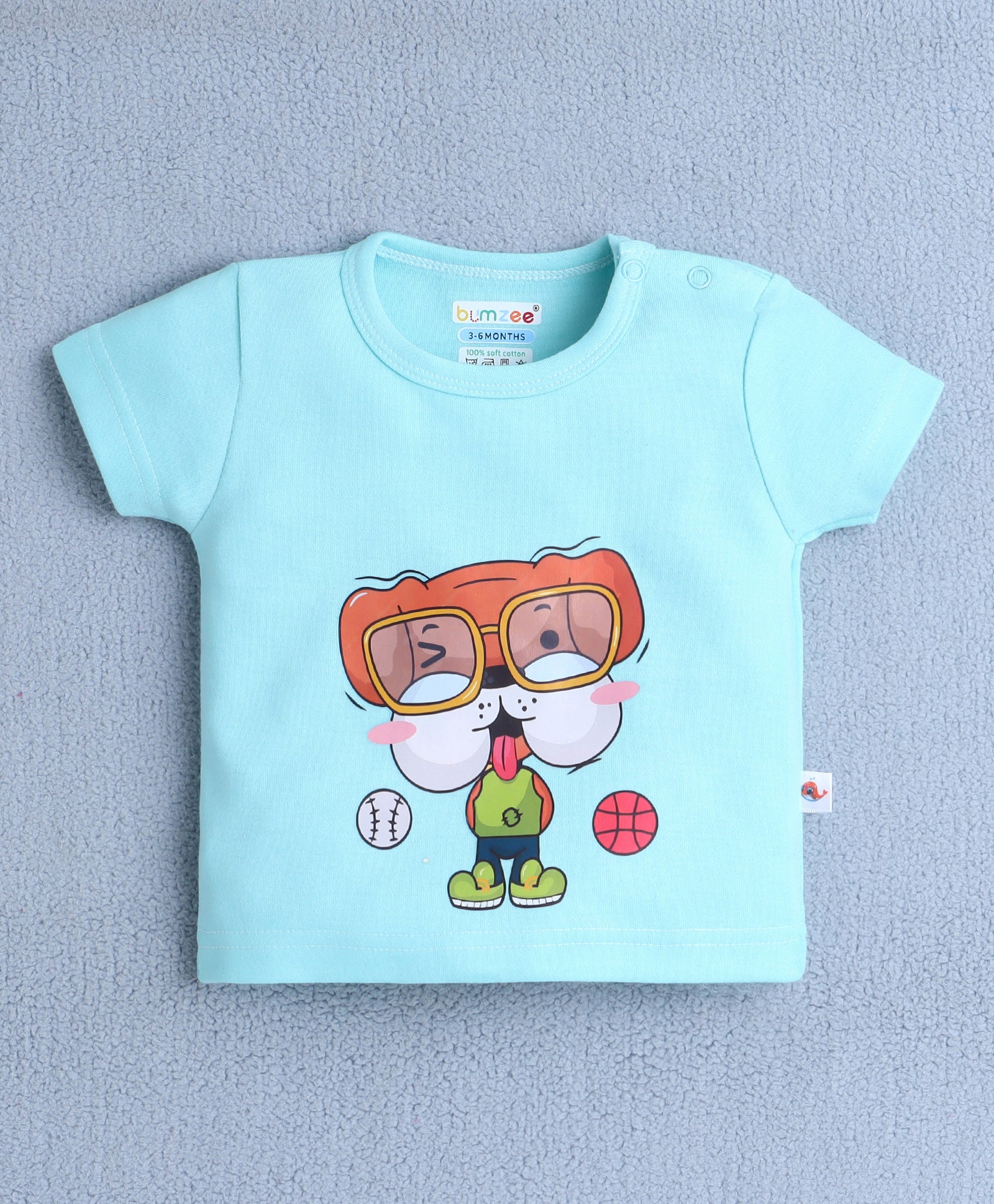 BUMZEE Mint Green Baby Boys Half Sleeves T-Shirt & Short Set
