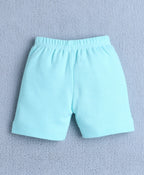 Bumzee Mint Green Animal Print T-Shirt & Short Set, Half Sleeves, 100% Cotton (Style Peb10618)
