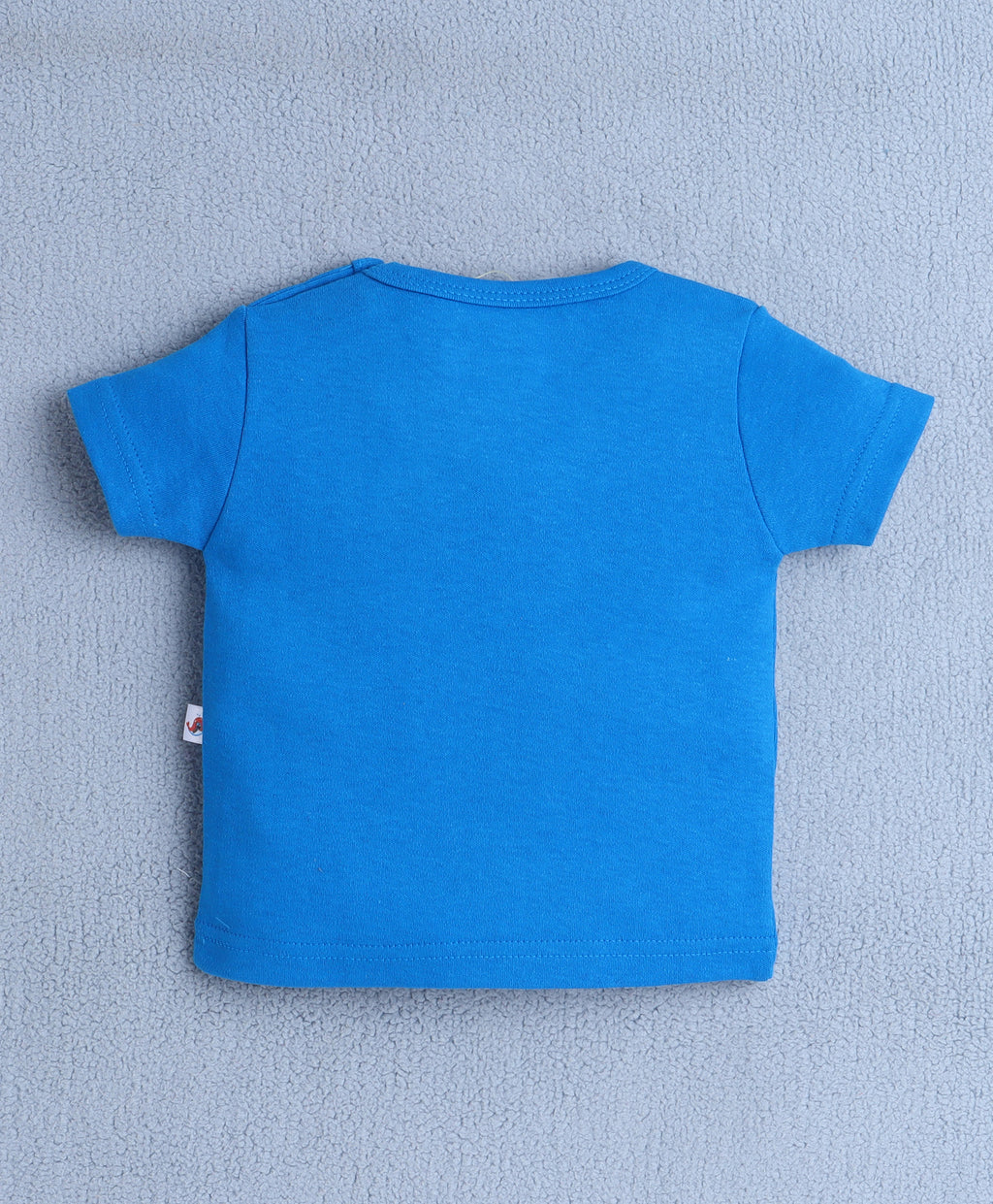 Bumzee Royal Blue Animal Print T-Shirt & Short Set, Half Sleeves, 100% Cotton