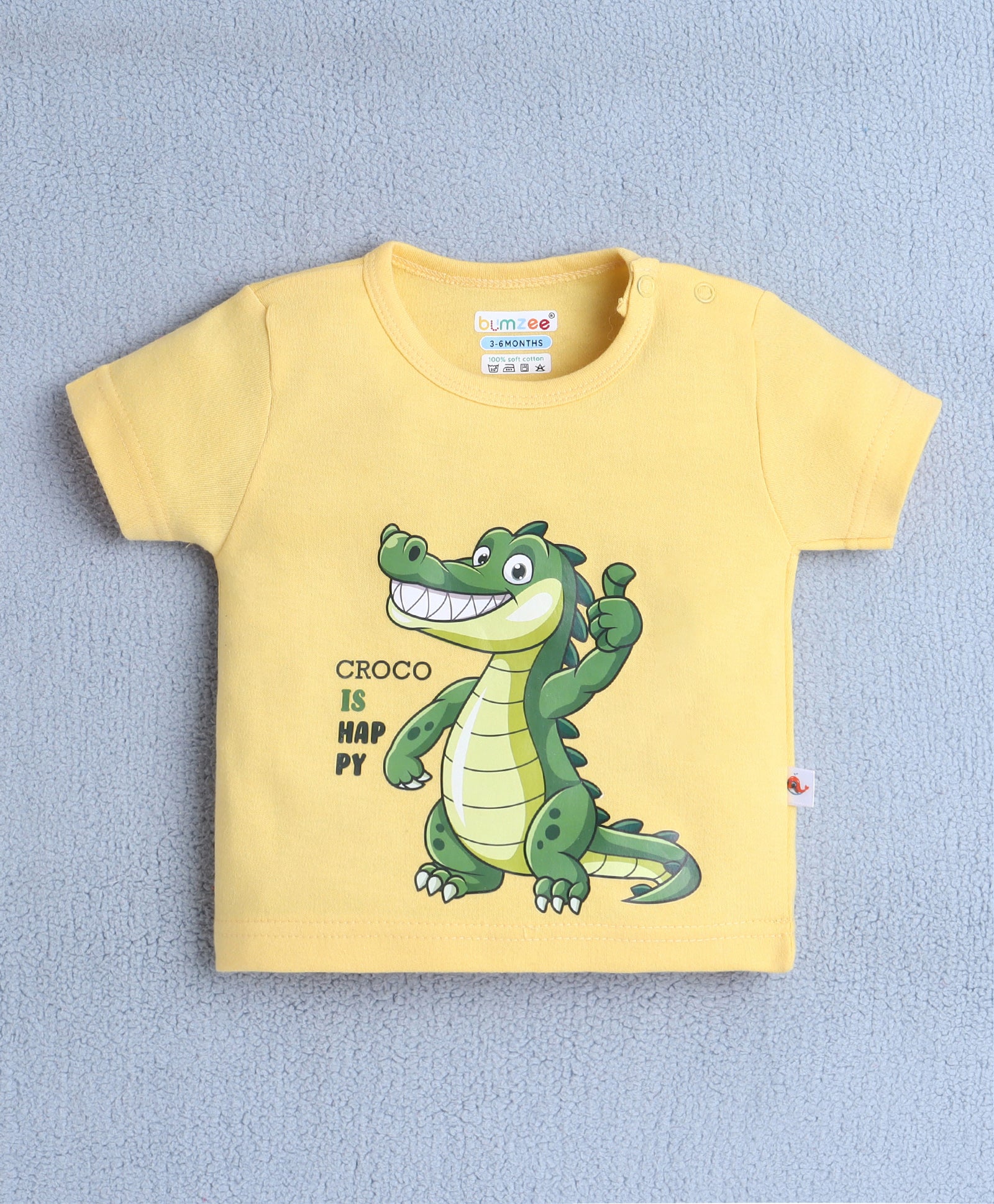 BUMZEE Yellow Baby Boys Half Sleeves T-Shirt & Short Set