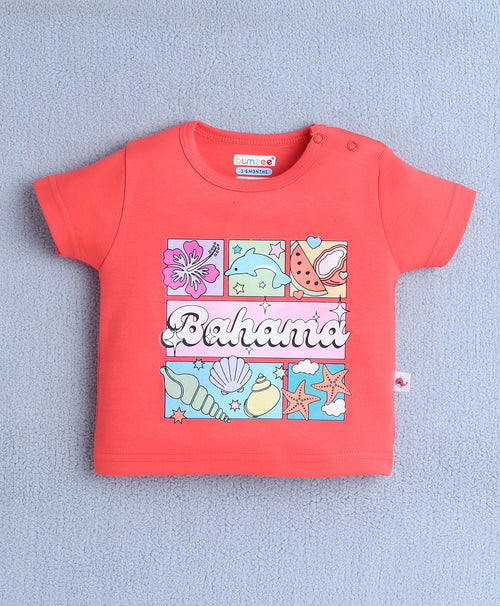 BUMZEE Coral Baby Girls Half Sleeves T-Shirt & Short Set