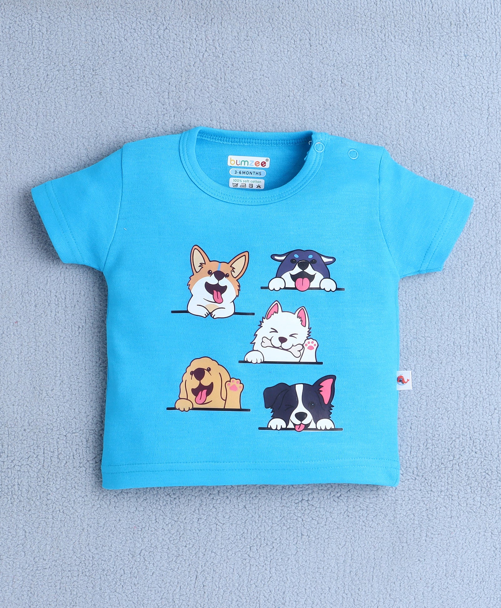 BUMZEE Blue Baby Girls Half Sleeves T-Shirt & Short Set