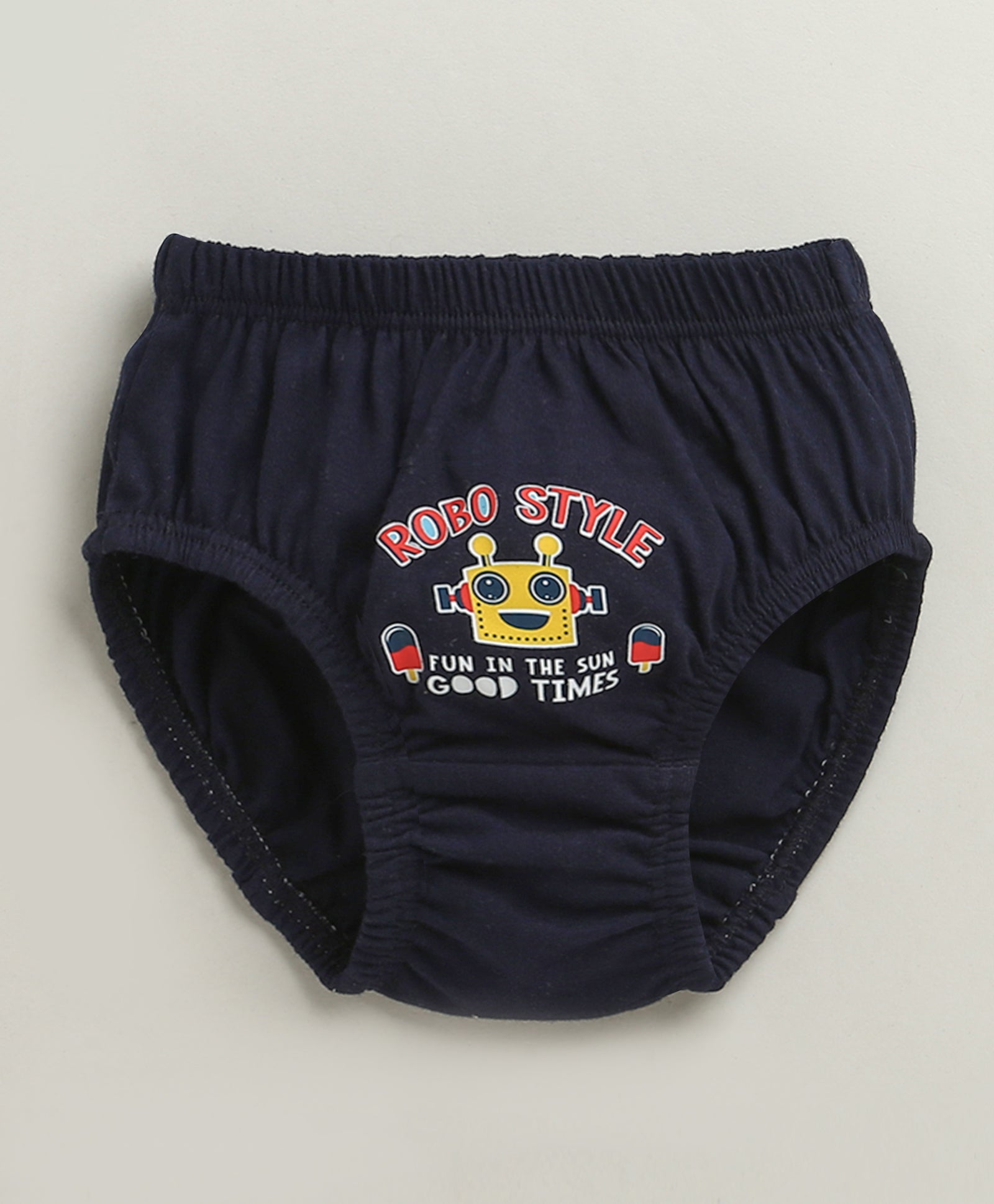 Boys 100% Cotton Solid Briefs - Red & Navy
