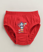 Bumzee Red & Navy Briefs, Pack of 3, 100% Cotton