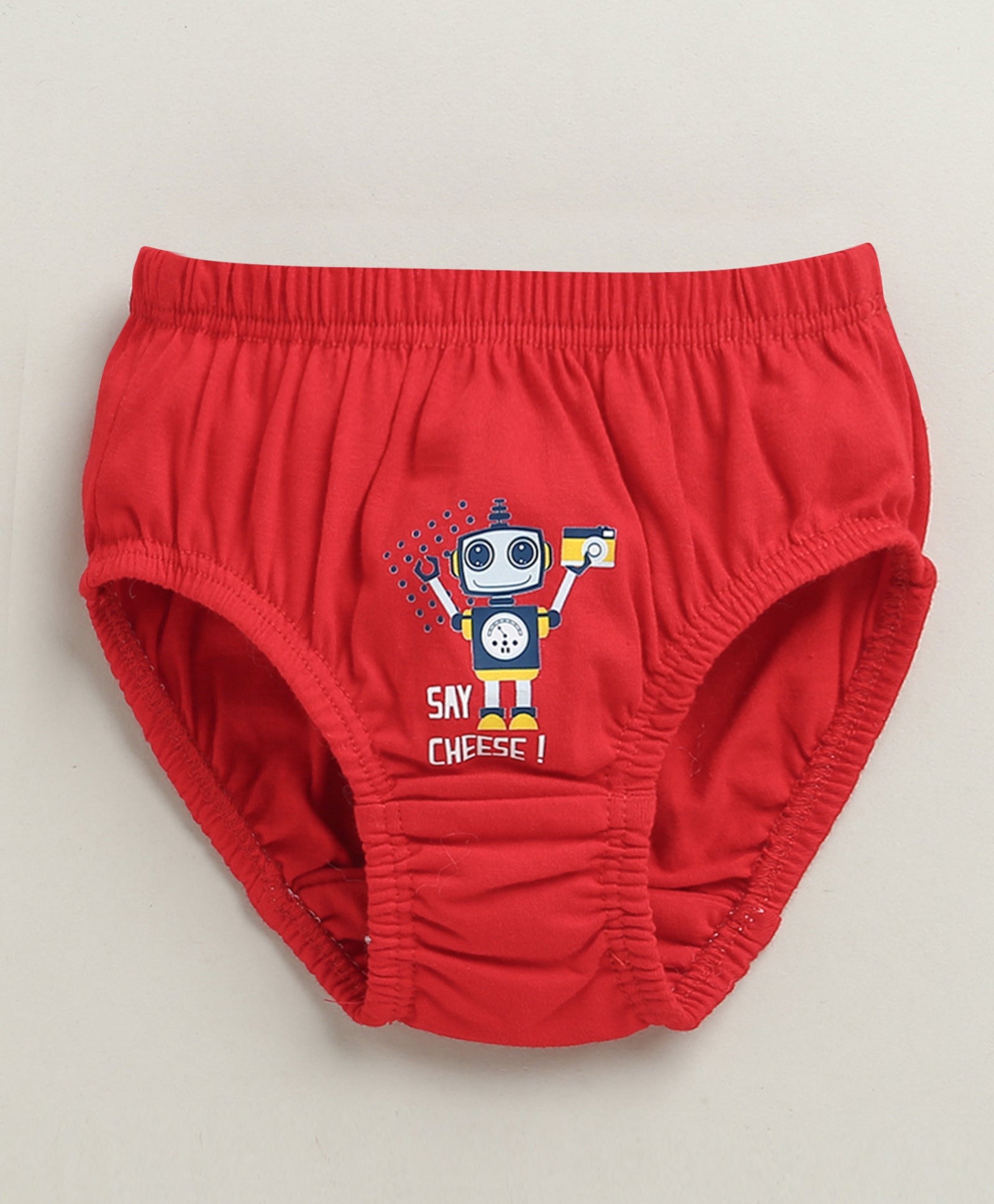 Boys 100% Cotton Solid Briefs - Red & Navy