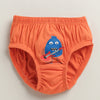 Boys 100% Cotton Solid Briefs - Orange & Green