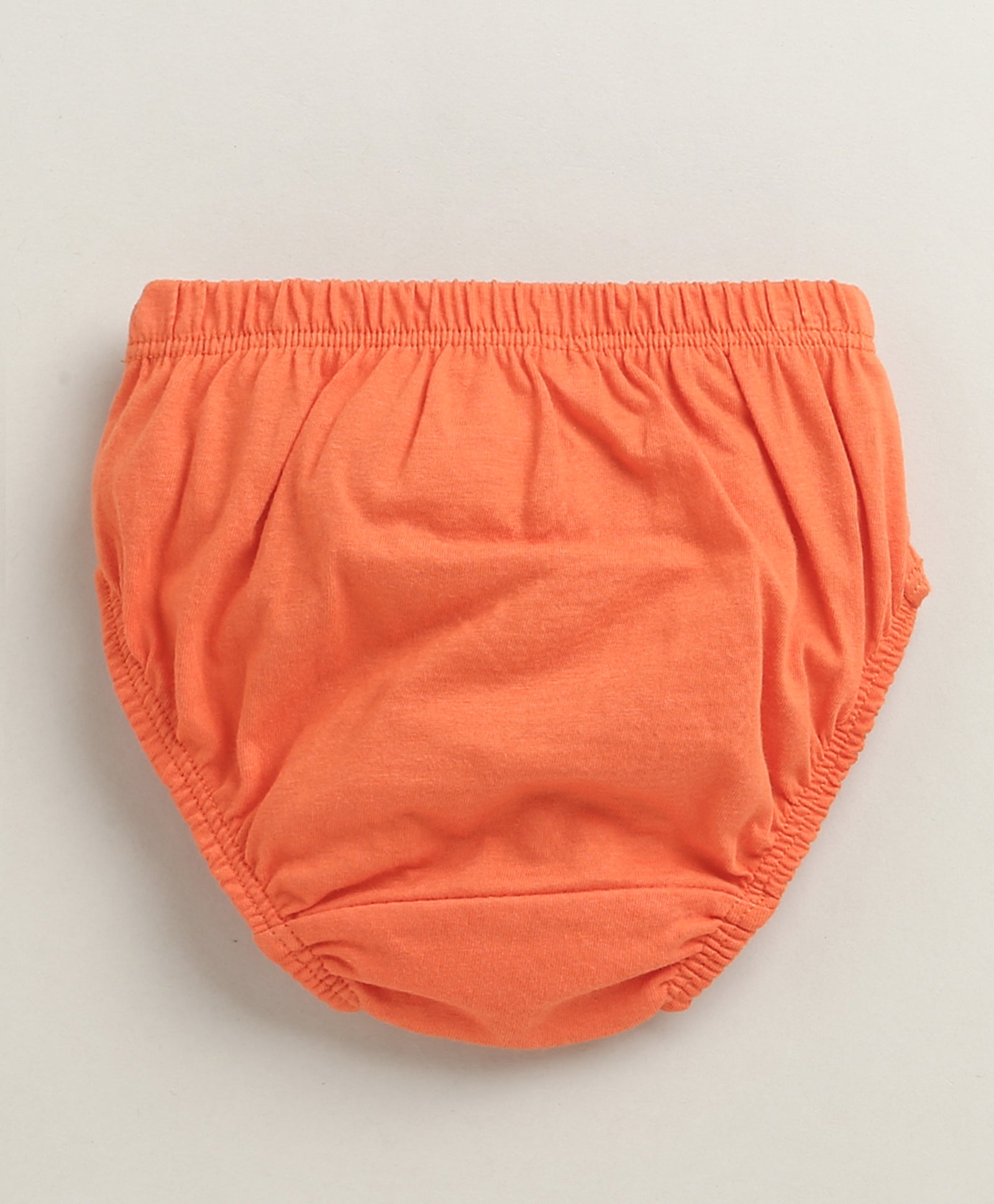 Boys 100% Cotton Solid Briefs - Orange & Green