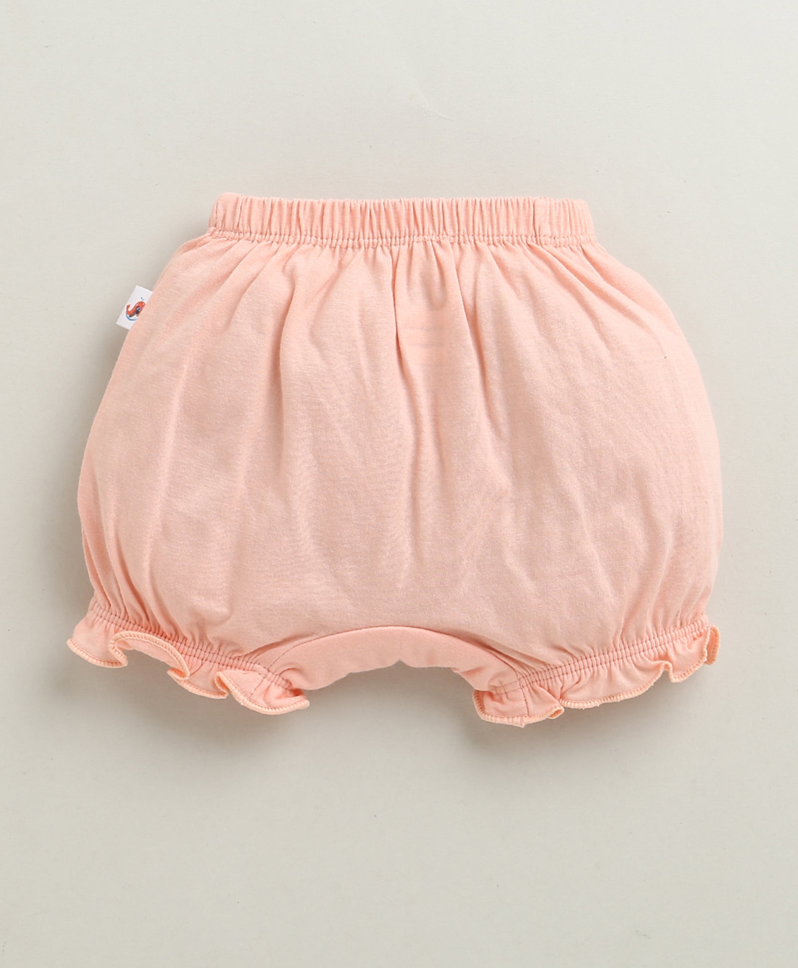 Girls 100% Cotton Solid Bloomers - Peach & Mint Green