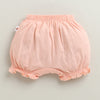 Girls 100% Cotton Solid Bloomers - Peach & Mint Green
