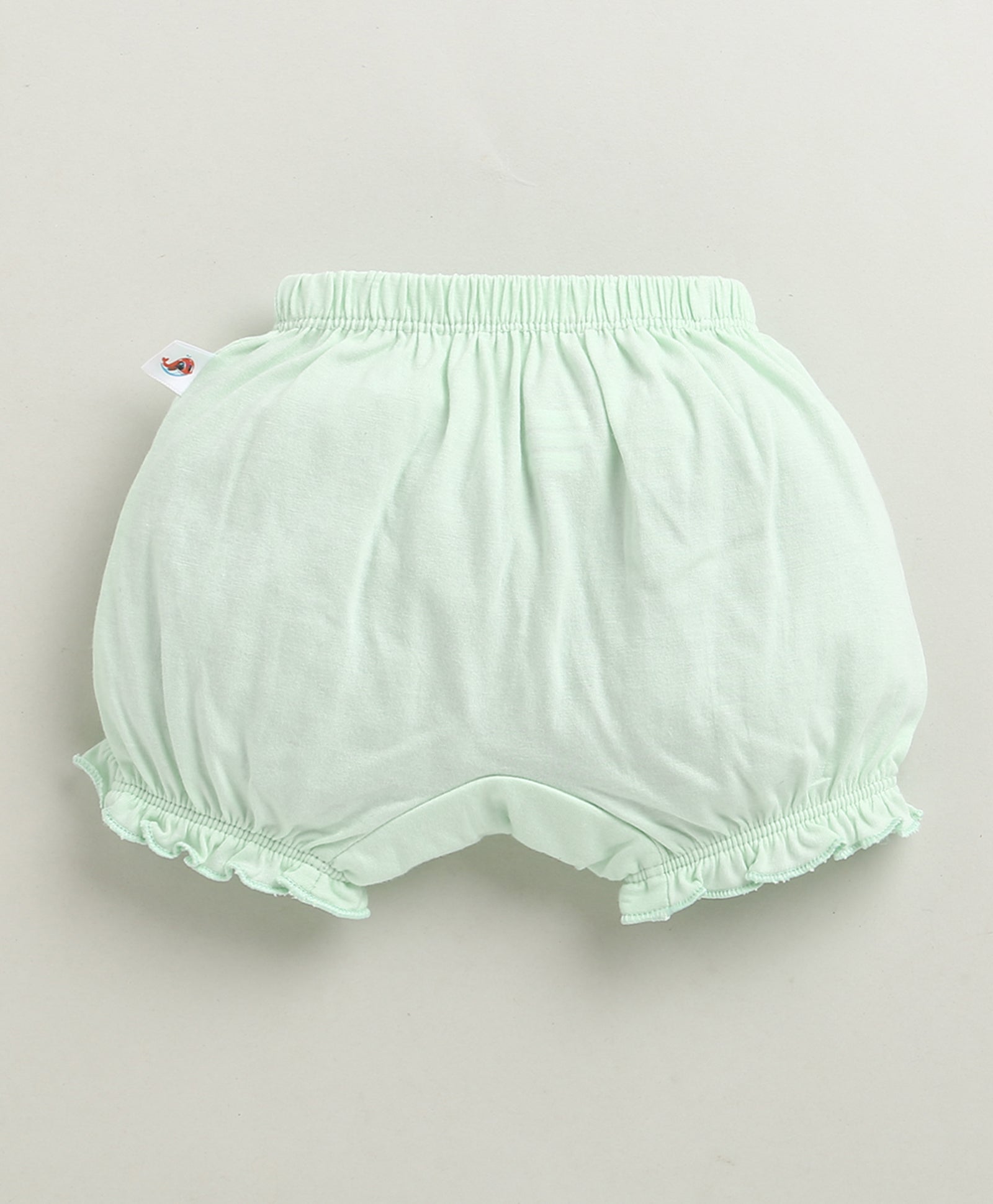 Girls 100% Cotton Solid Bloomers - Peach & Mint Green