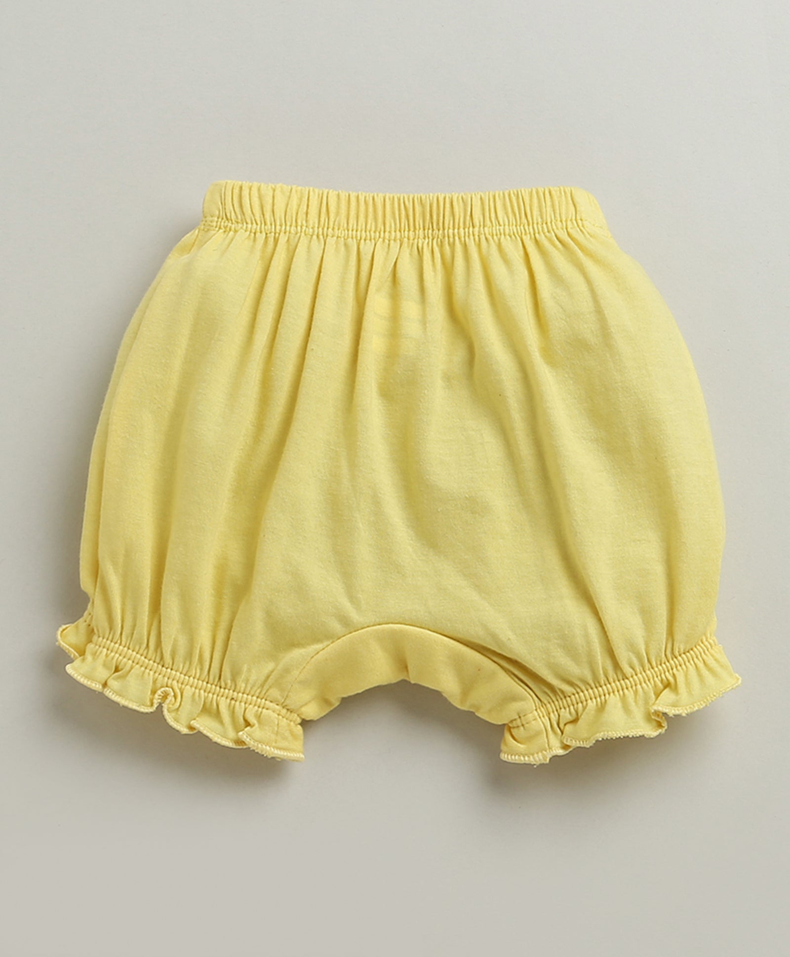 Girls 100% Cotton Solid Bloomers - Yellow & Pink