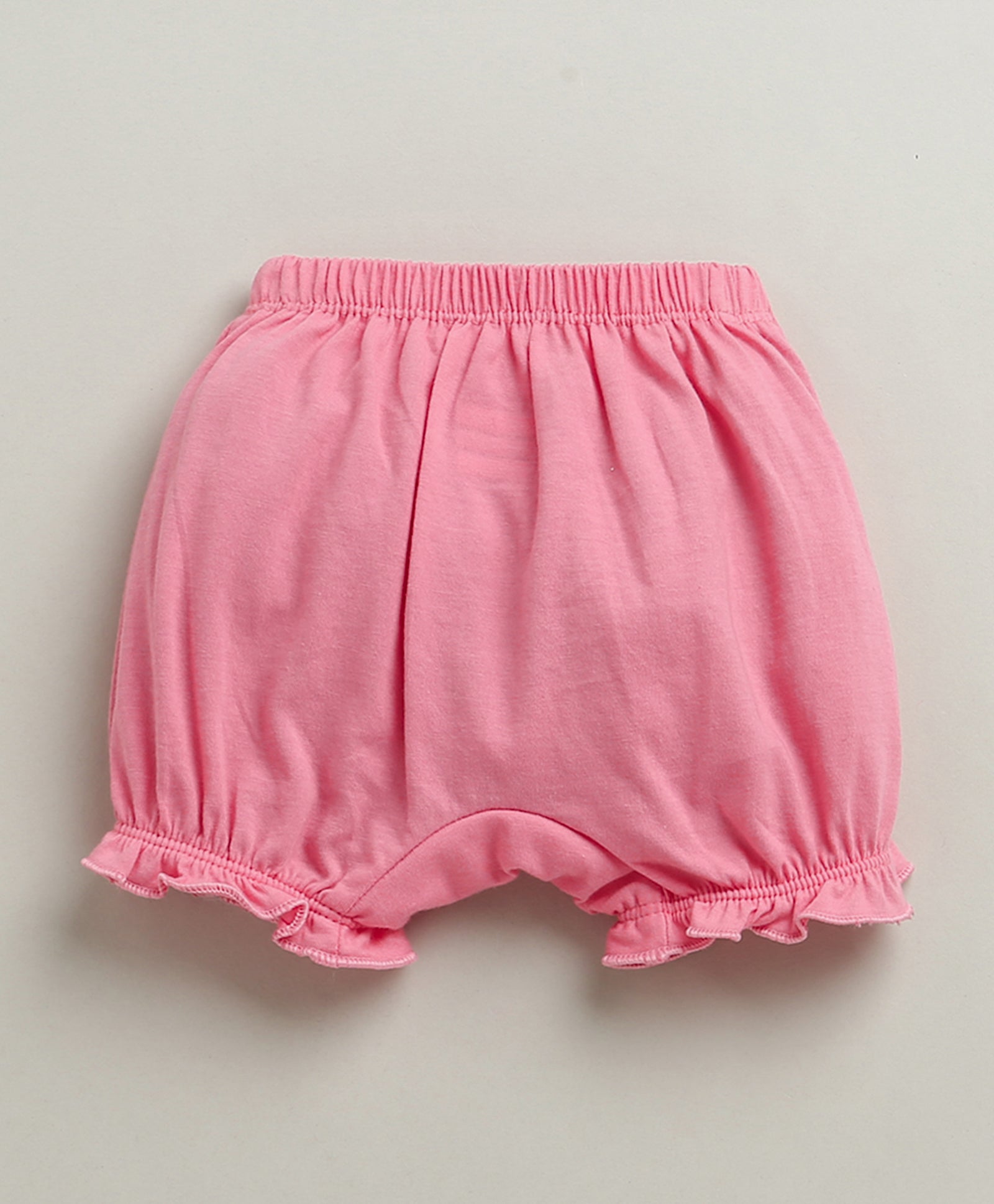 Girls 100% Cotton Solid Bloomers - Yellow & Pink