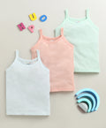 Bumzee Peach & Mint Green Slips, Pack of 3, Sleeveless, 100% Cotton (Style Peb10643)