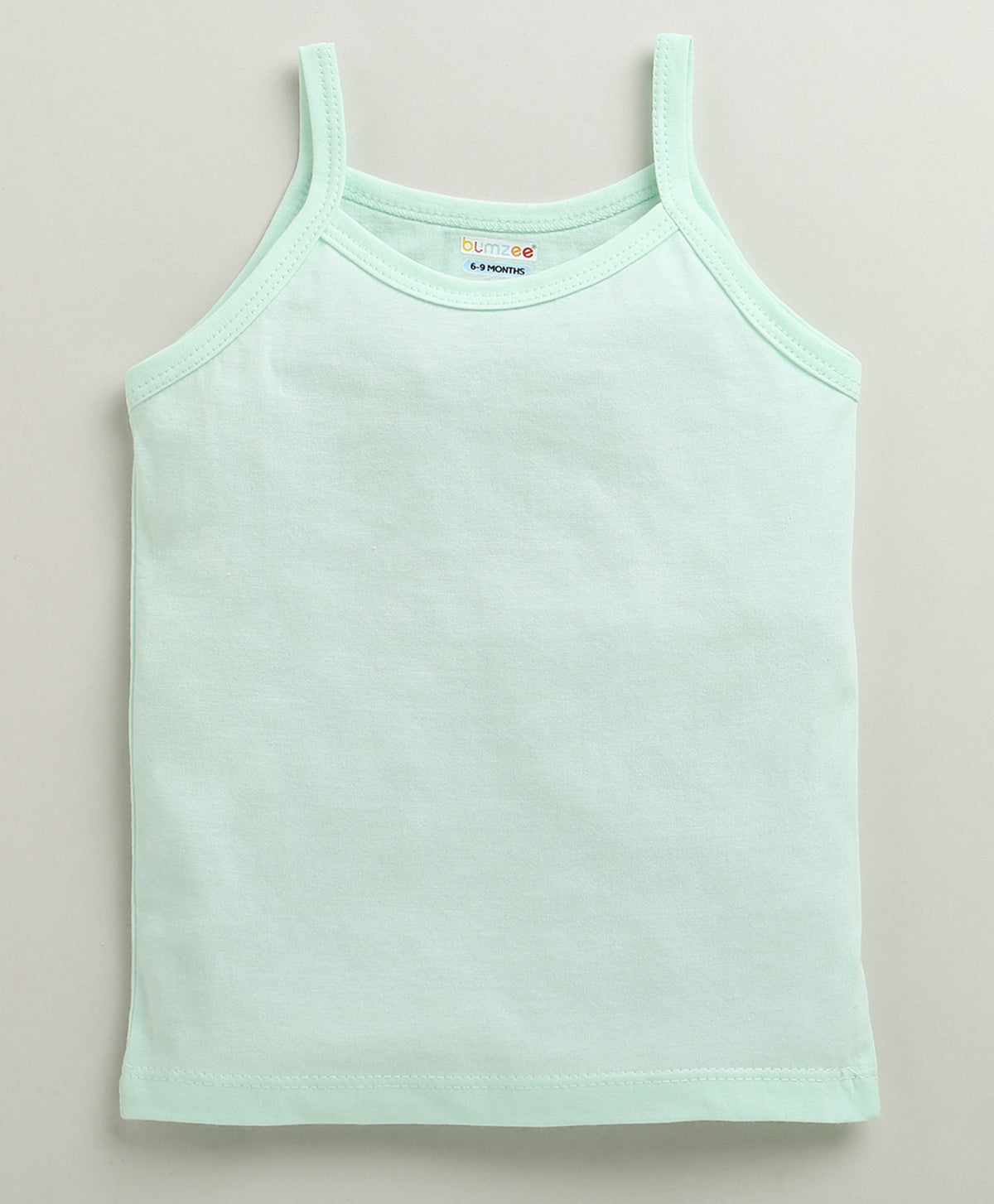 Bumzee Peach & Mint Green Slips, Pack of 3, Sleeveless, 100% Cotton (Style Peb10643)
