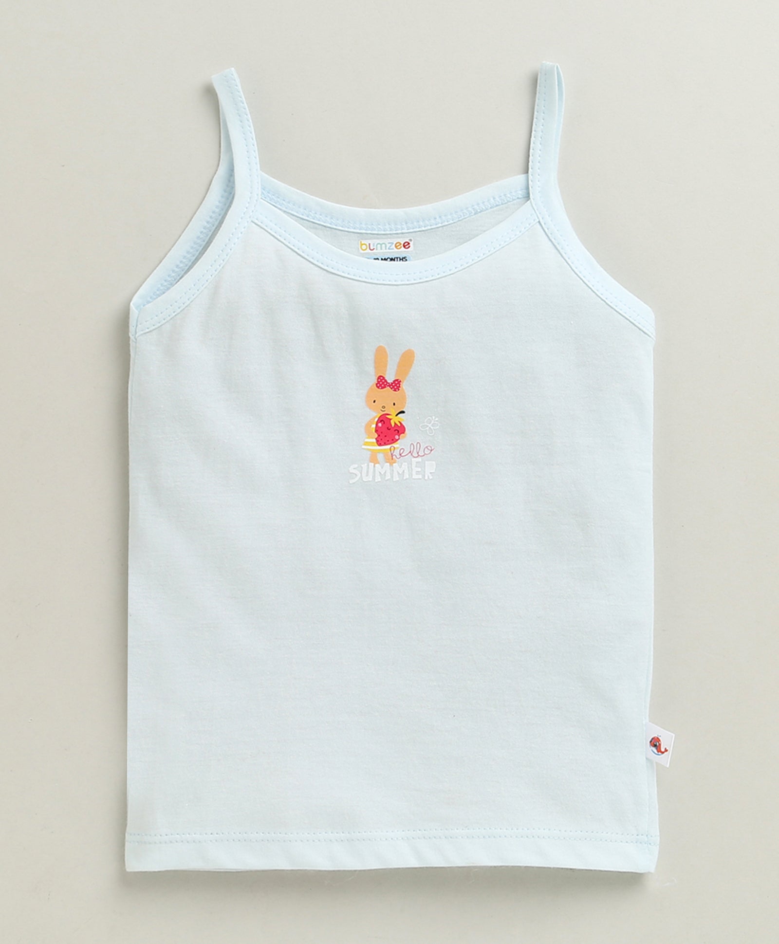 Girls 100% Cotton Solid Slips - Yellow & Sky Blue