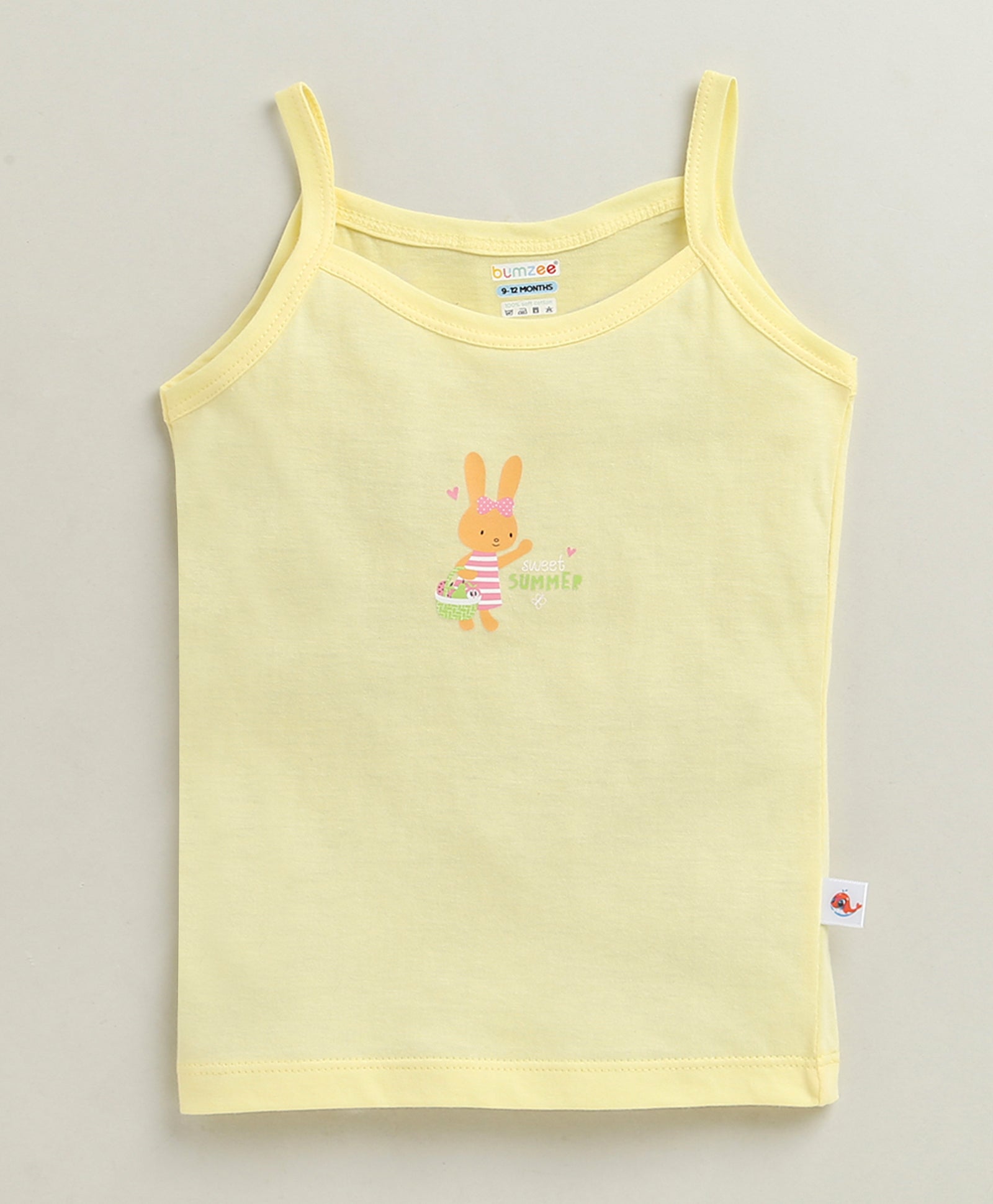 Girls 100% Cotton Solid Slips - Yellow & Sky Blue