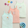 Girls 100% Cotton Solid Slips - Peach & Mint Green