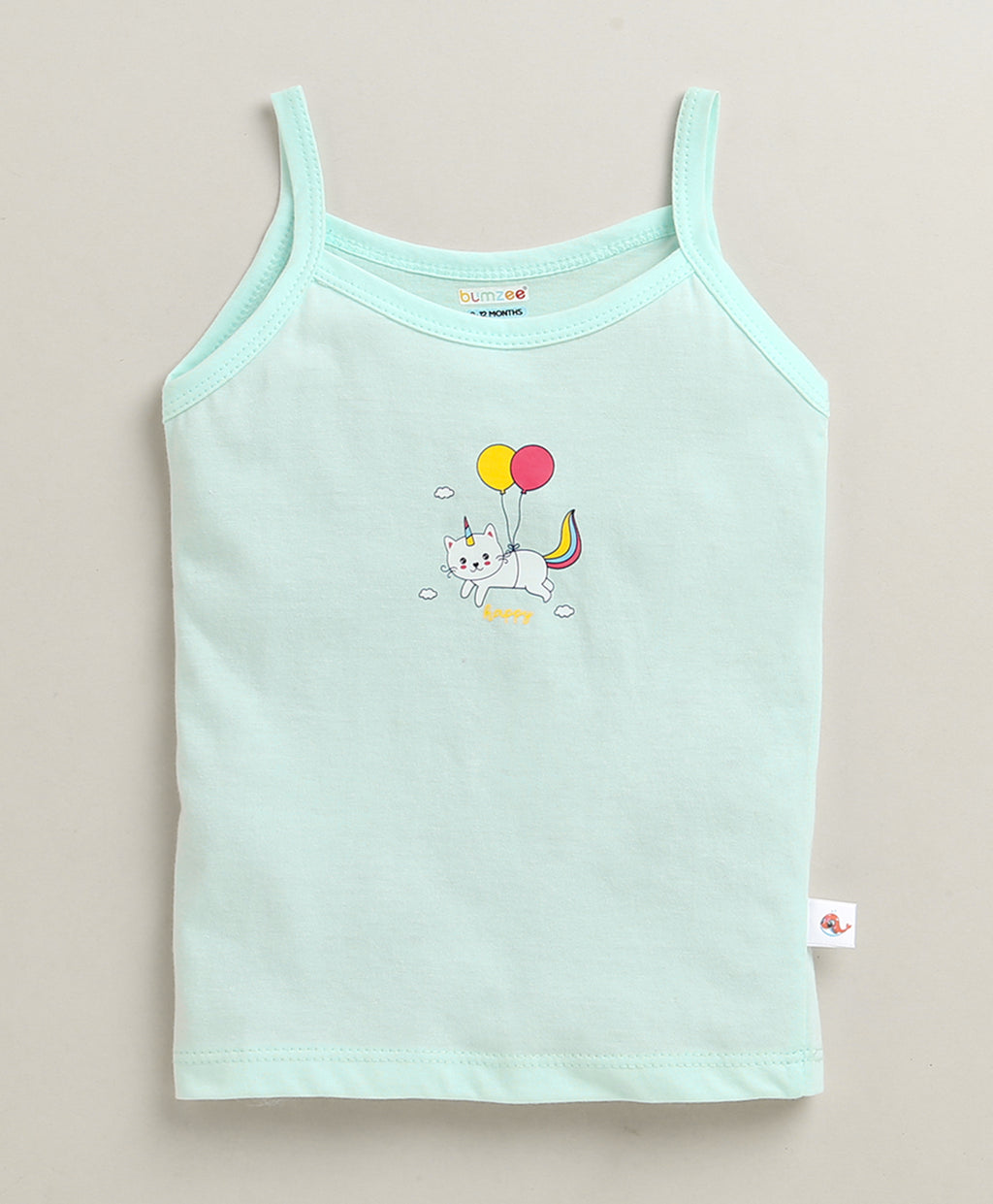 Bumzee Peach & Mint Green Slips, Pack of 3, Sleeveless, 100% Cotton (Style Peb10645)