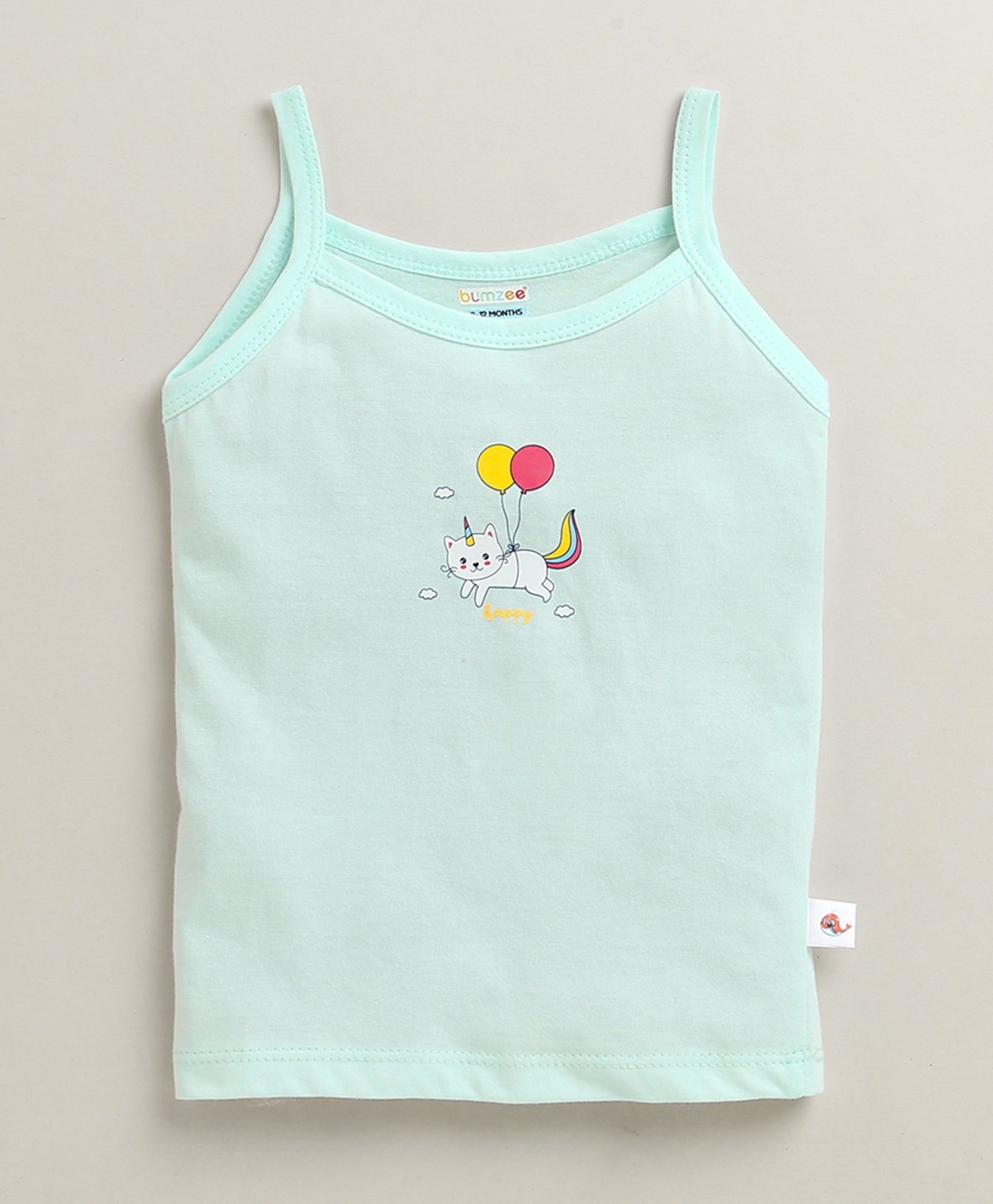 Girls 100% Cotton Solid Slips - Peach & Mint Green